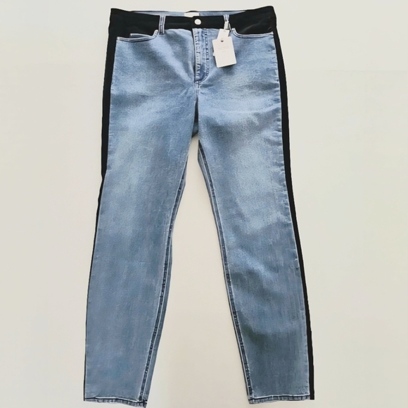Ecru Denim The Los Feliz Velvet Inset Jeans - Picture 1 of 9